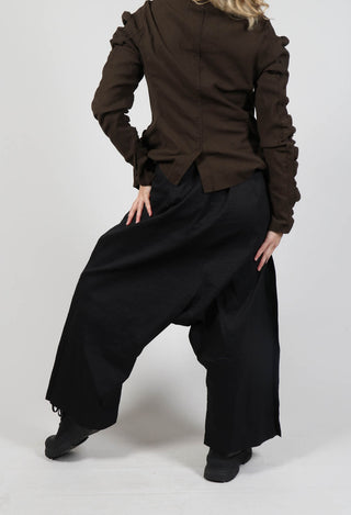 Pull On Wide Leg Trousers in Black