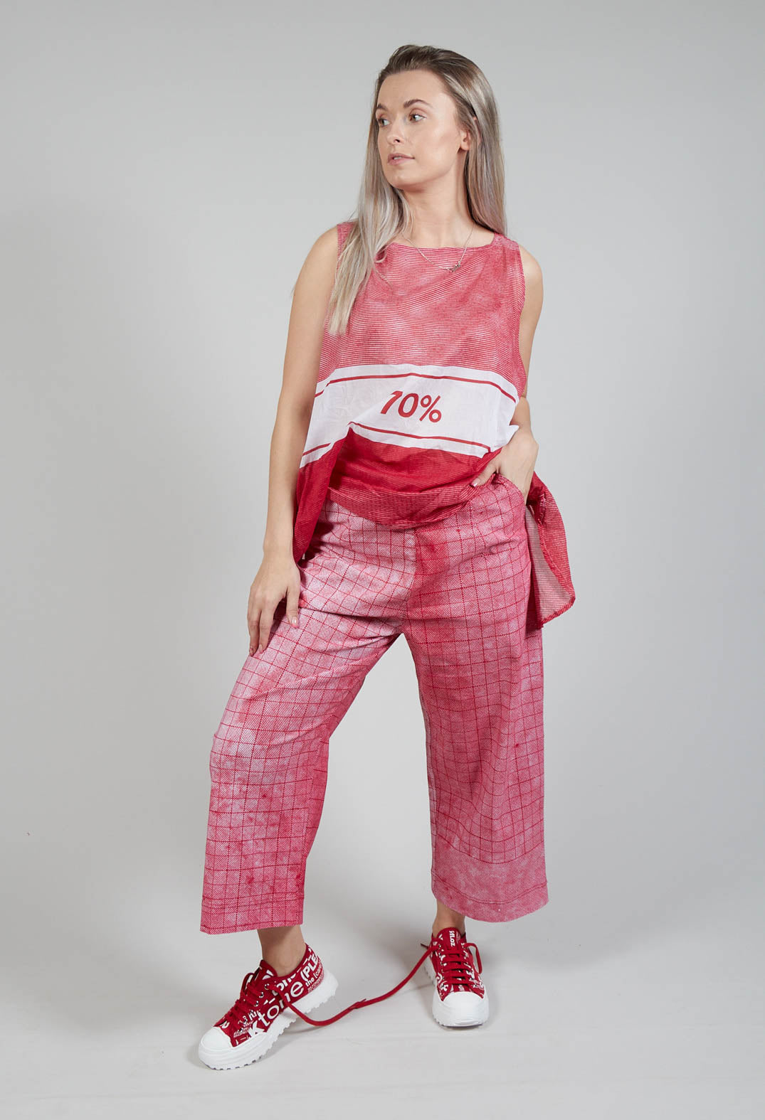 Pull On Wide Leg Trousers in Chili Print