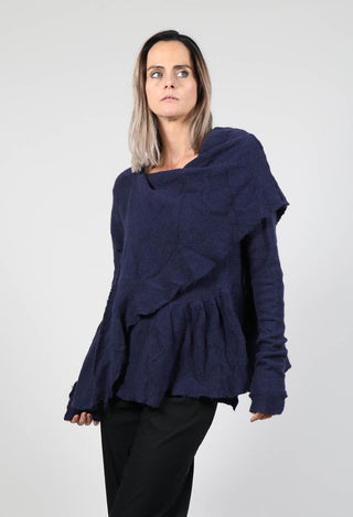 Pullover With Ascot Neck Detail in Grape