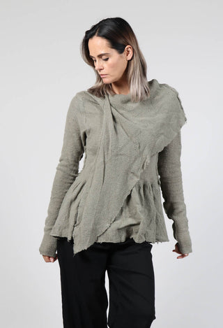 Pullover With Ascot Neck Detail in Schilf