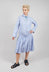 Tulip Dress with Drop Waist in Blue Pinstripe