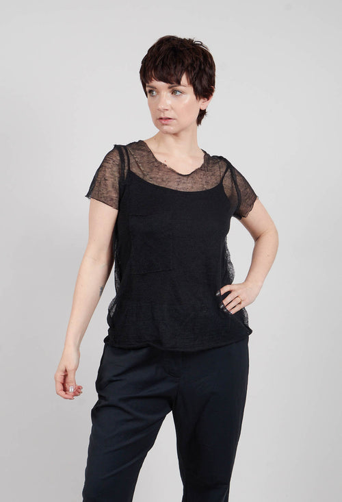 Mikka Delicate Net Top in Black