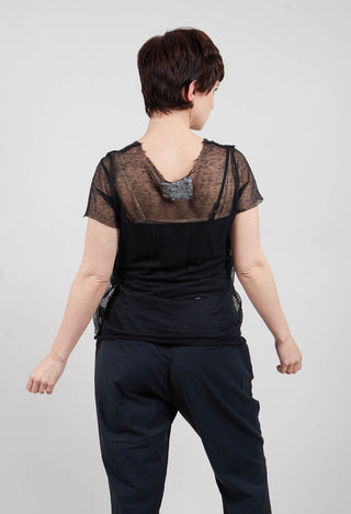 Mikka Delicate Net Top in Black