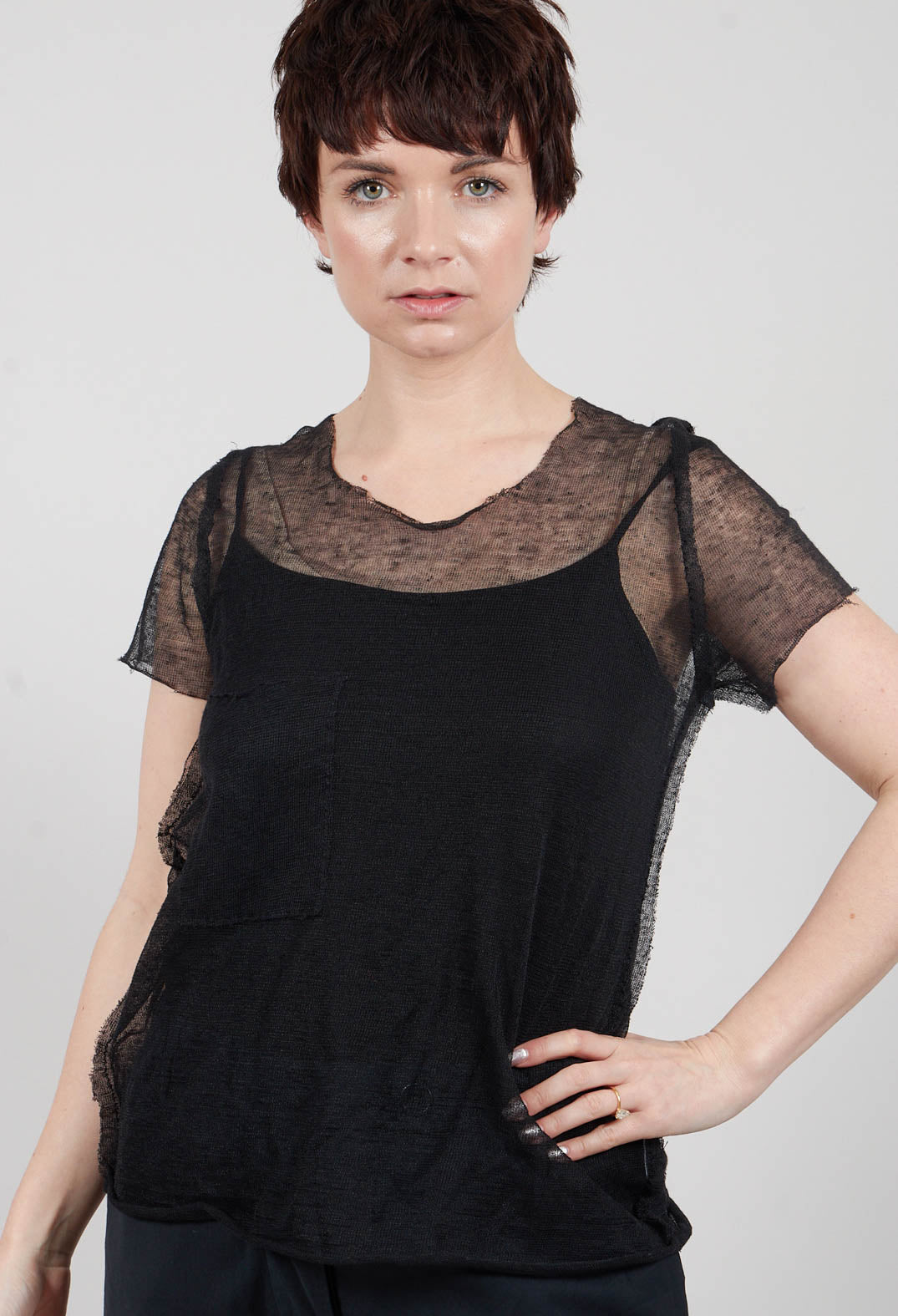 Mikka Delicate Net Top in Black