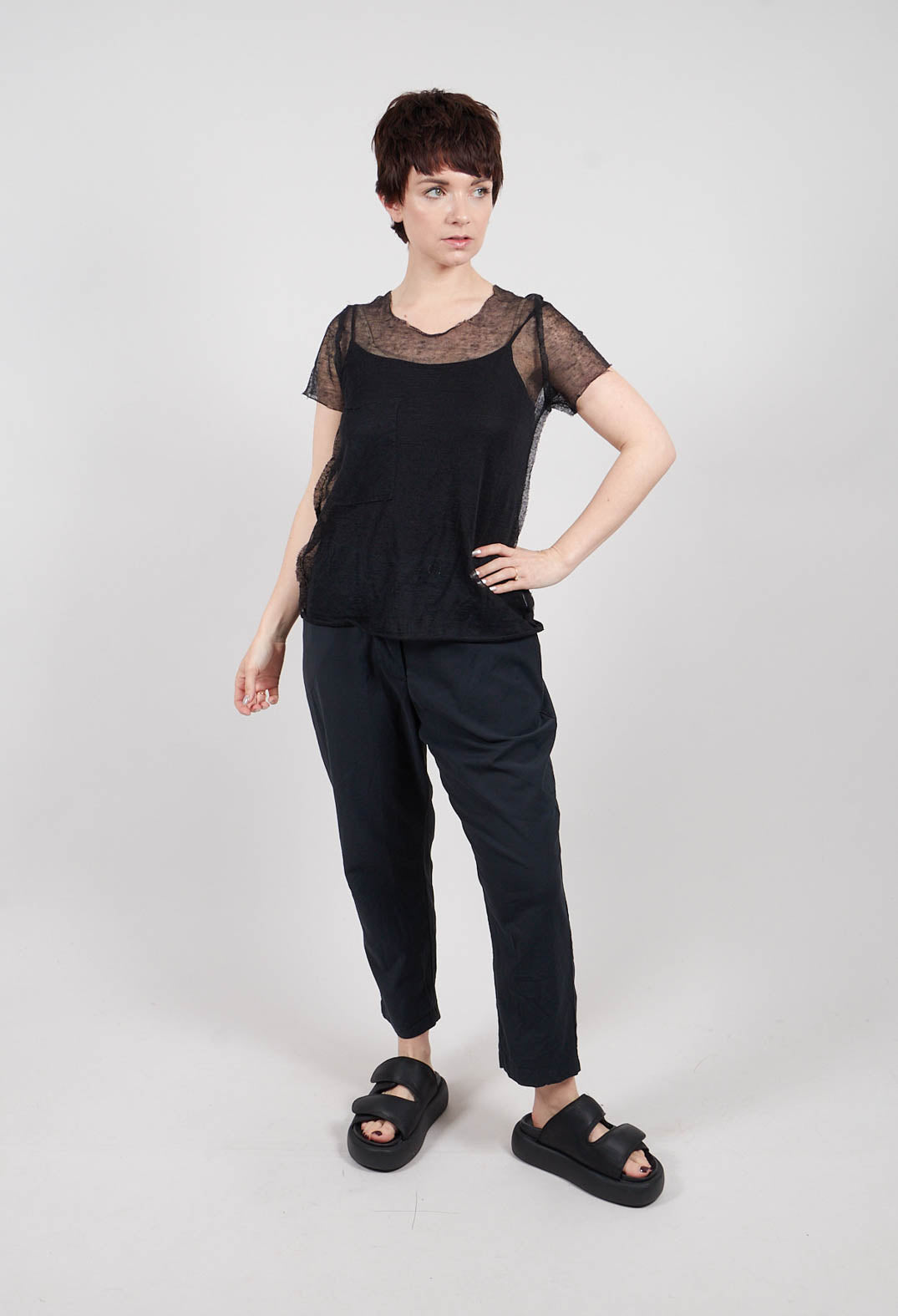 Mikka Delicate Net Top in Black