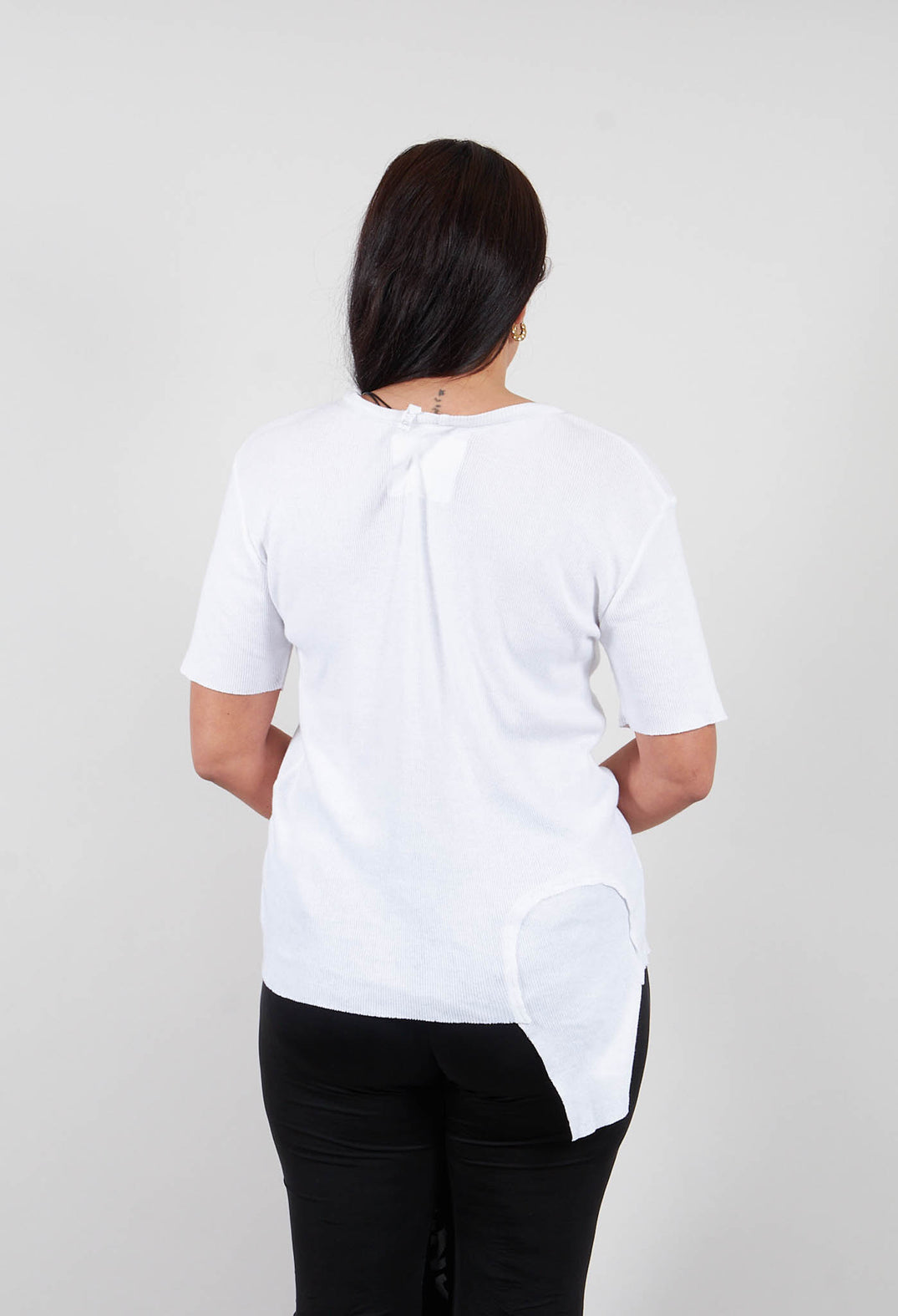 Colmar Jersey T Shirt with Ribbed Effect in White