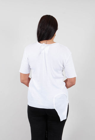 Colmar Jersey T Shirt with Ribbed Effect in White