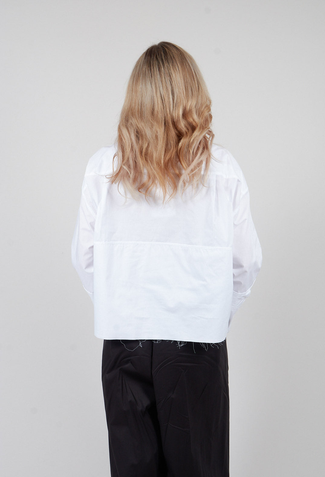 Raw Hem Shirt in Off White