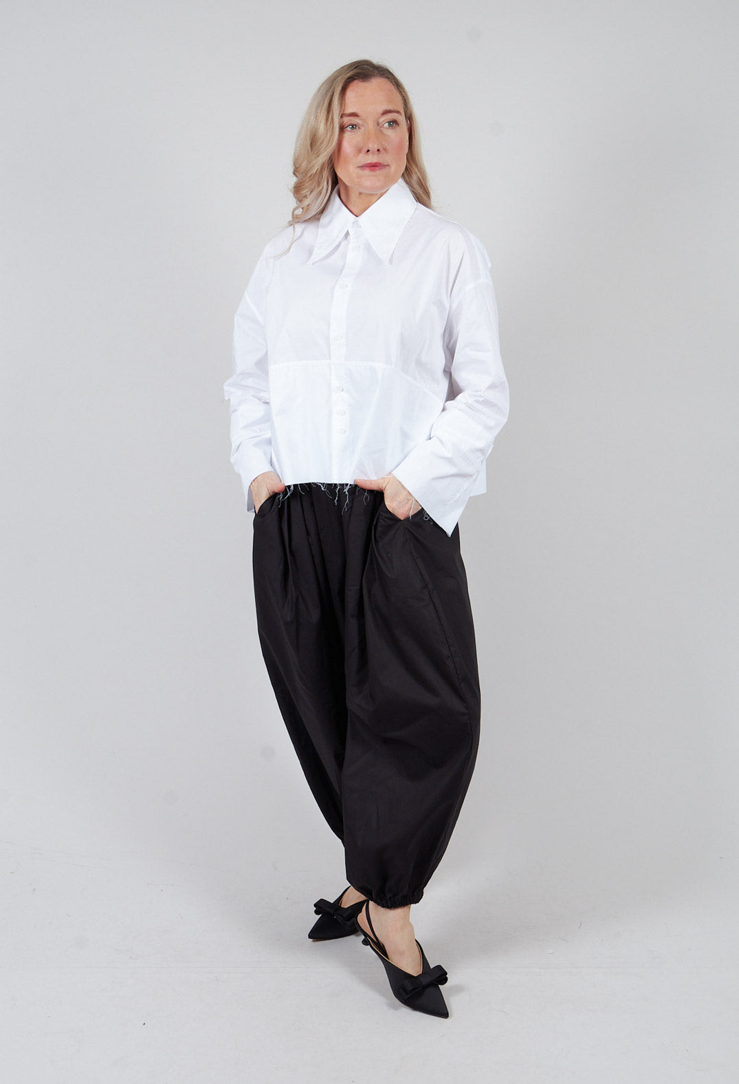 Raw Hem Shirt in Off White