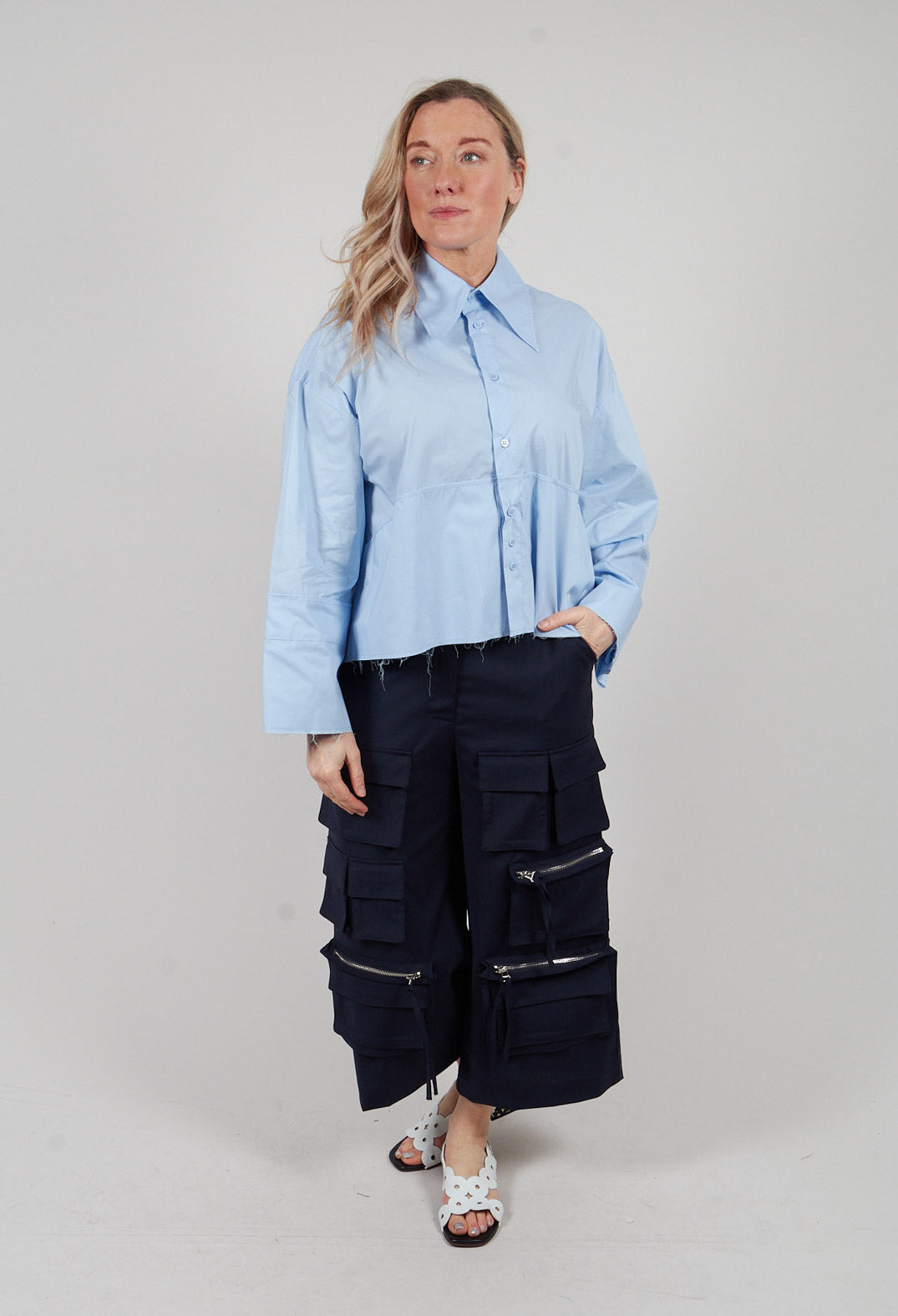 Raw Hem Shirt in Open Air