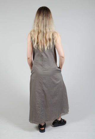 Raw Hemmed Dress in Cappuccino