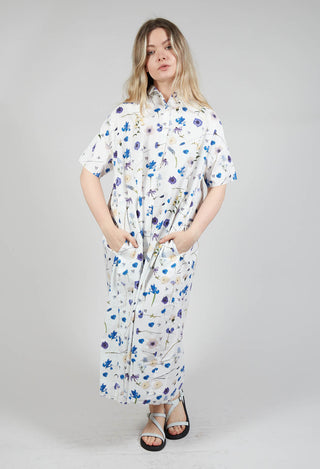 Reana Dress in Blue Flower Print