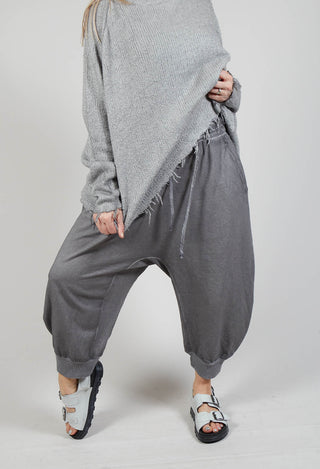 Relaxed Cotton Culottes in C.Coal 70% Cloud