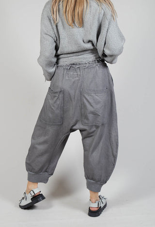 Relaxed Cotton Culottes in C.Coal 70% Cloud