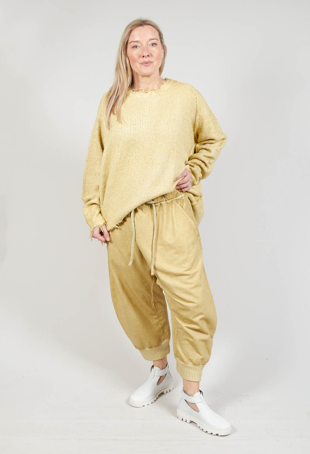 Relaxed Cotton Culottes in Wax Cloud