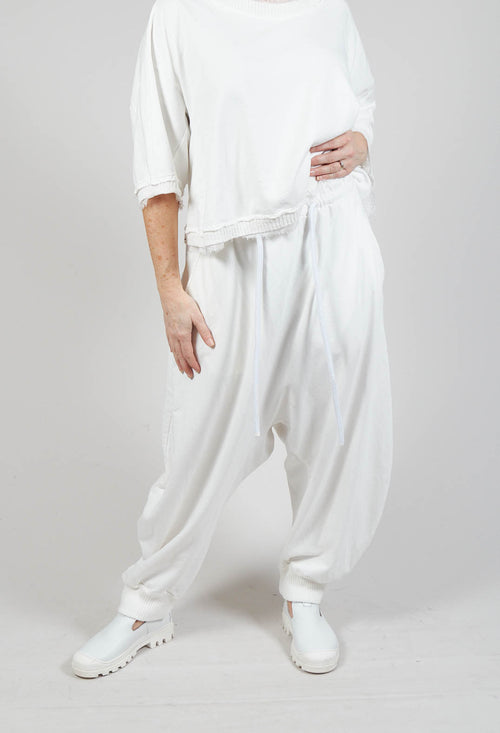 Relaxed Cotton Trousers in Starwhite