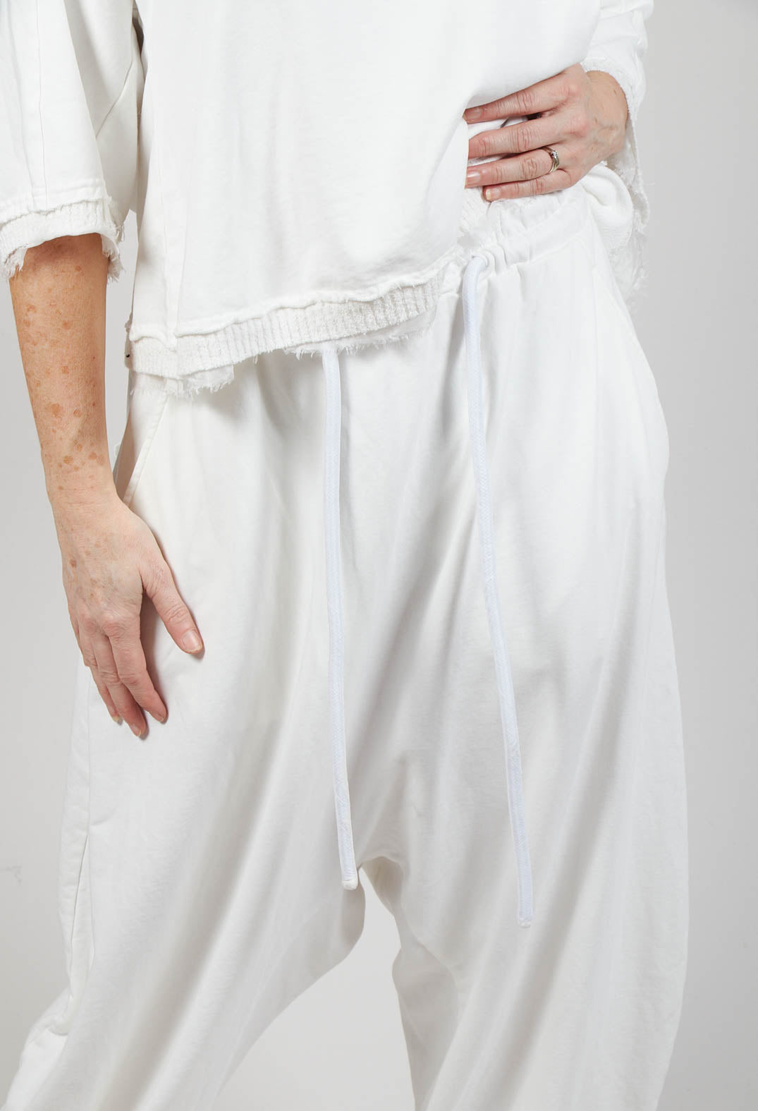 Relaxed Cotton Trousers in Starwhite