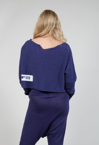 Relaxed Cropped Jumper in Azur Print