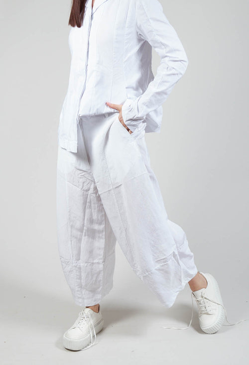 Relaxed Fit Balloon Trousers in White