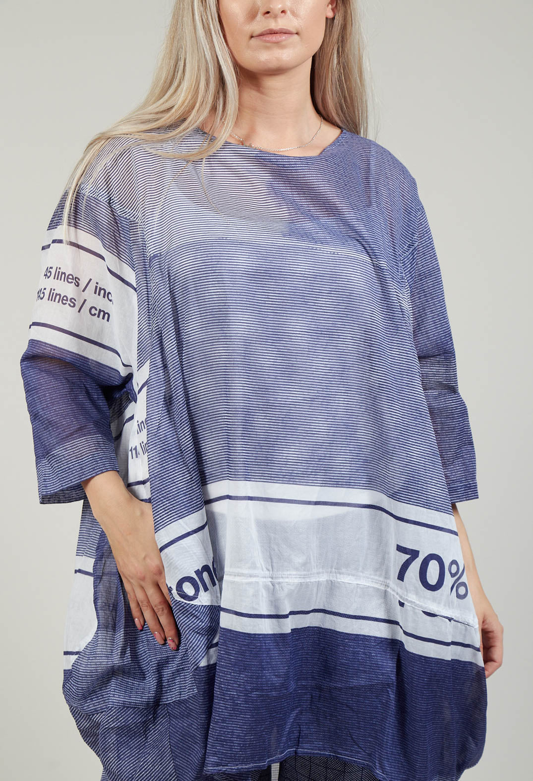 Relaxed Fit Cotton Top in Azur Print