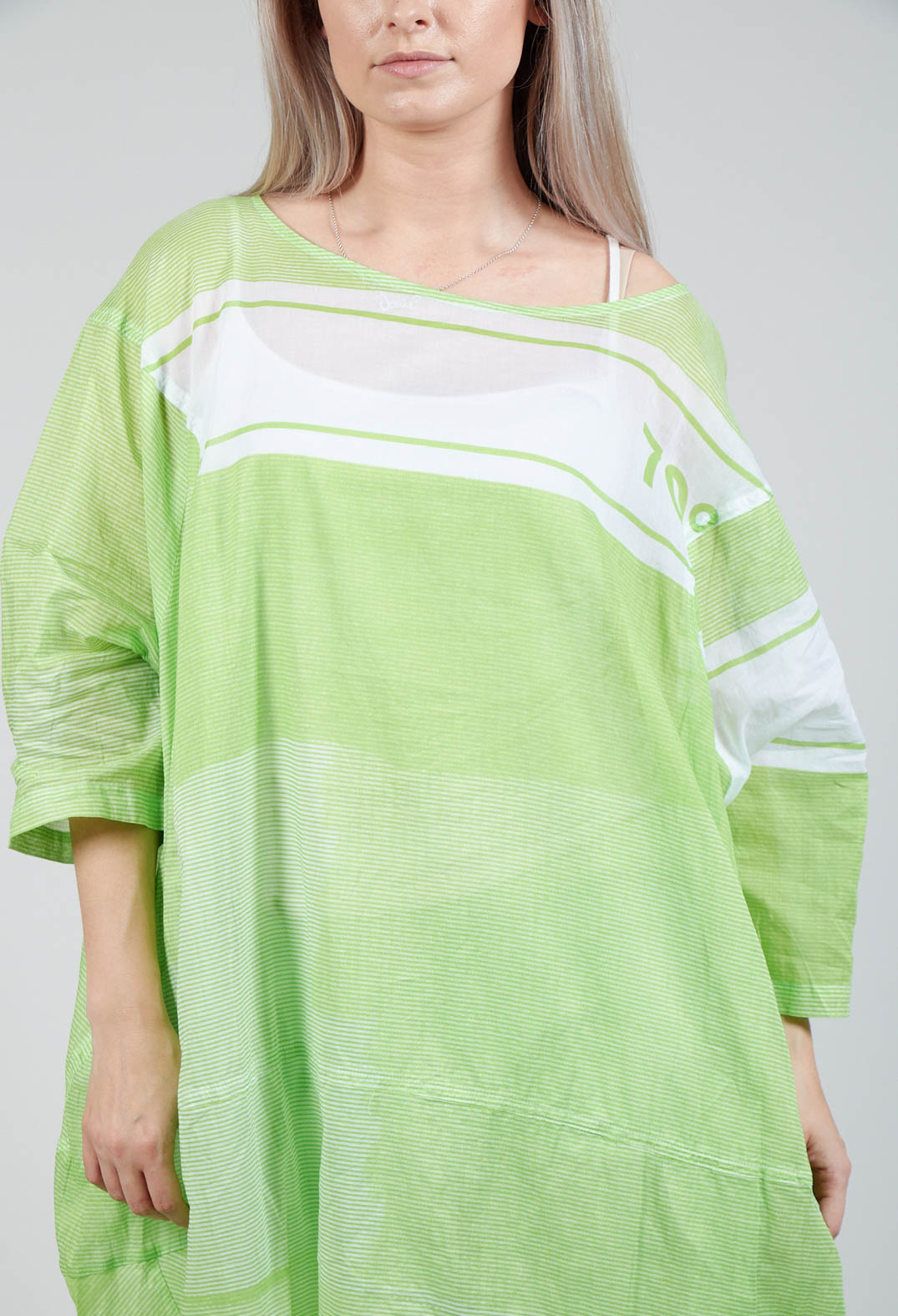 Relaxed Fit Cotton Top in Lime Print