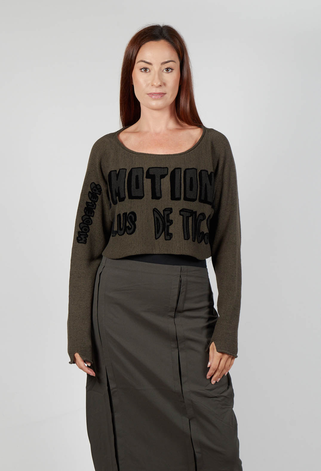 Relaxed Fit Cropped Jumper in Jungle Print