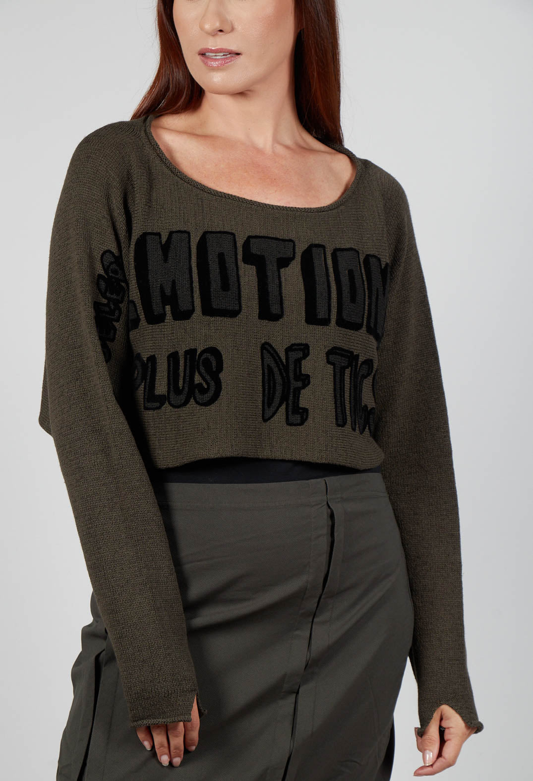 Relaxed Fit Cropped Jumper in Jungle Print