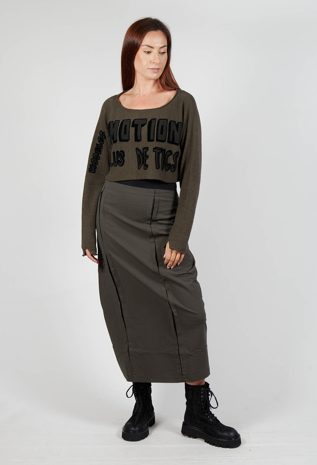 Relaxed Fit Cropped Jumper in Jungle Print