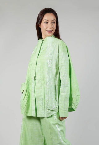 Relaxed Fit Jacket in Placed Lime Print