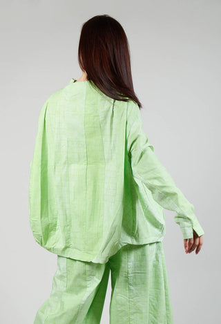 Relaxed Fit Jacket in Placed Lime Print
