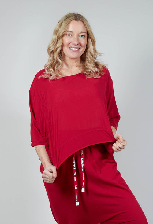 Relaxed Fit Jersey Top in Chili