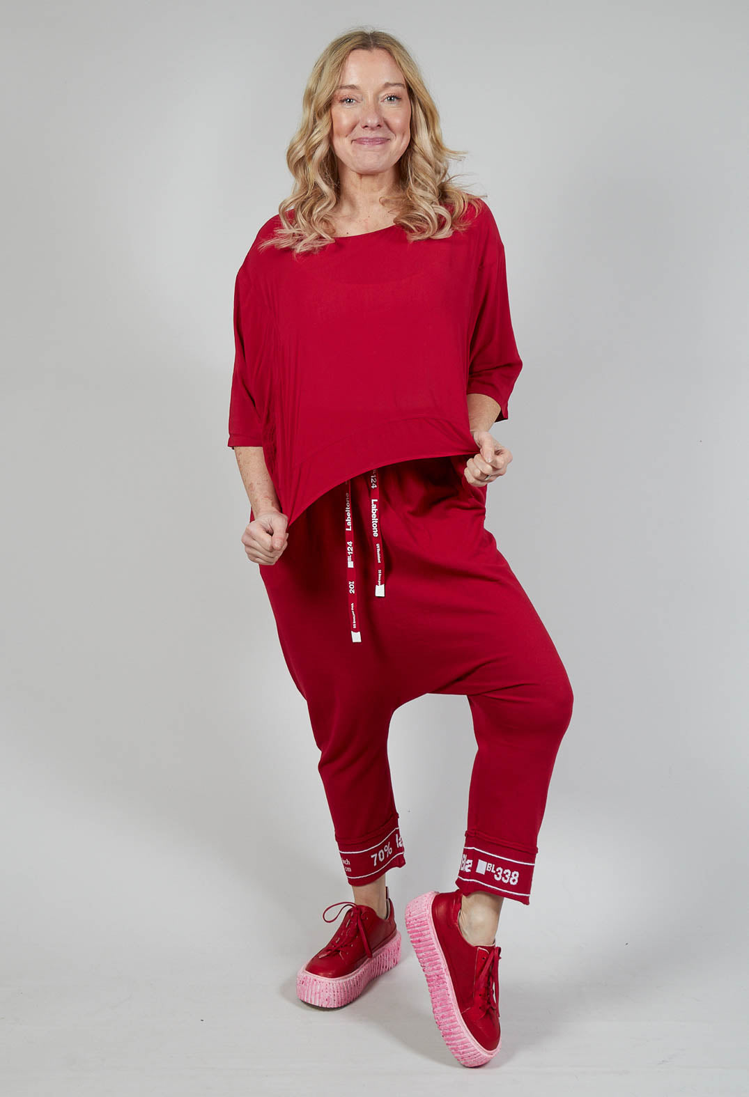 Relaxed Fit Jersey Top in Chili
