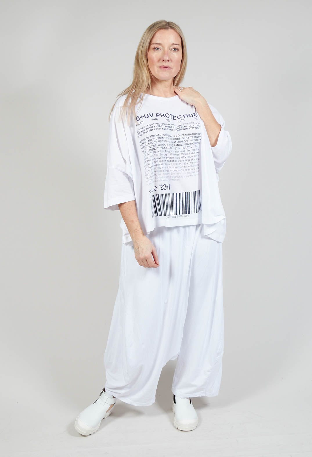 Relaxed Fit Jersey Top with Motif in Azur Print