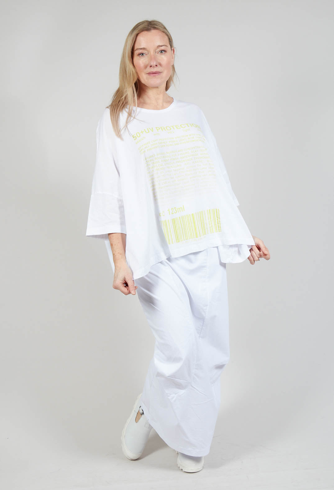 Relaxed Fit Jersey Top with Motif in Sun Print