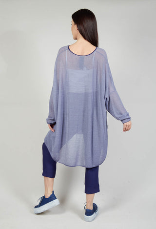 Relaxed Fit Jumper Dress with Motif in Azur Jacquard