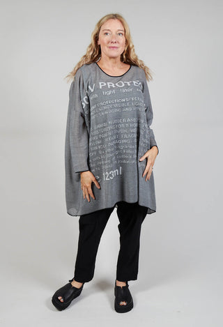 Relaxed Fit Jumper Dress with Motif in Black Jacquard