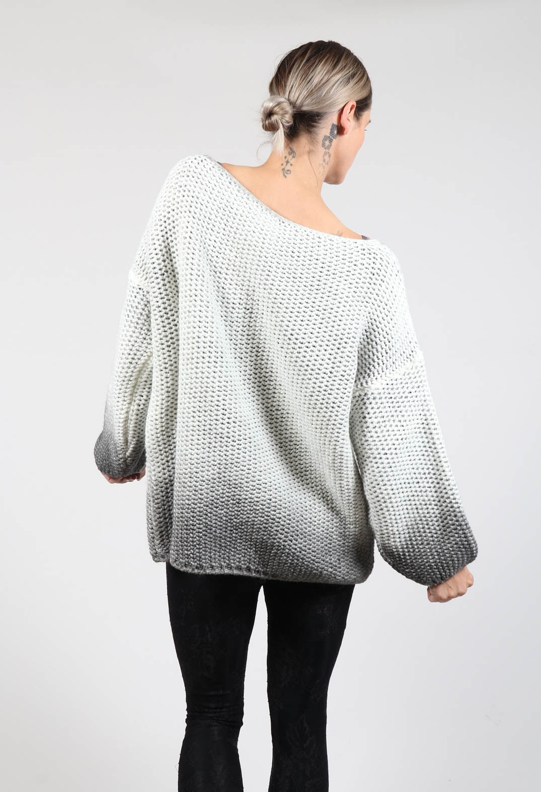 Relaxed Fit Knitted Jumper in Drgade Panna