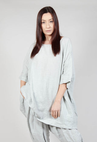Relaxed Fit Linen Top in Grey