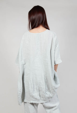 Relaxed Fit Linen Top in Grey