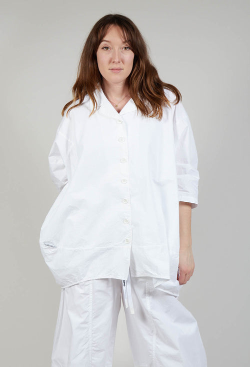 Relaxed Fit Shirt with Pockets in White