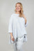 Relaxed Fit T Shirt with Drawstring Hem in Grey Print