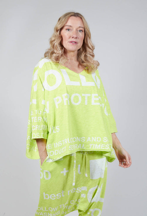 Relaxed Fit Top with Large Lettering in Sun Print