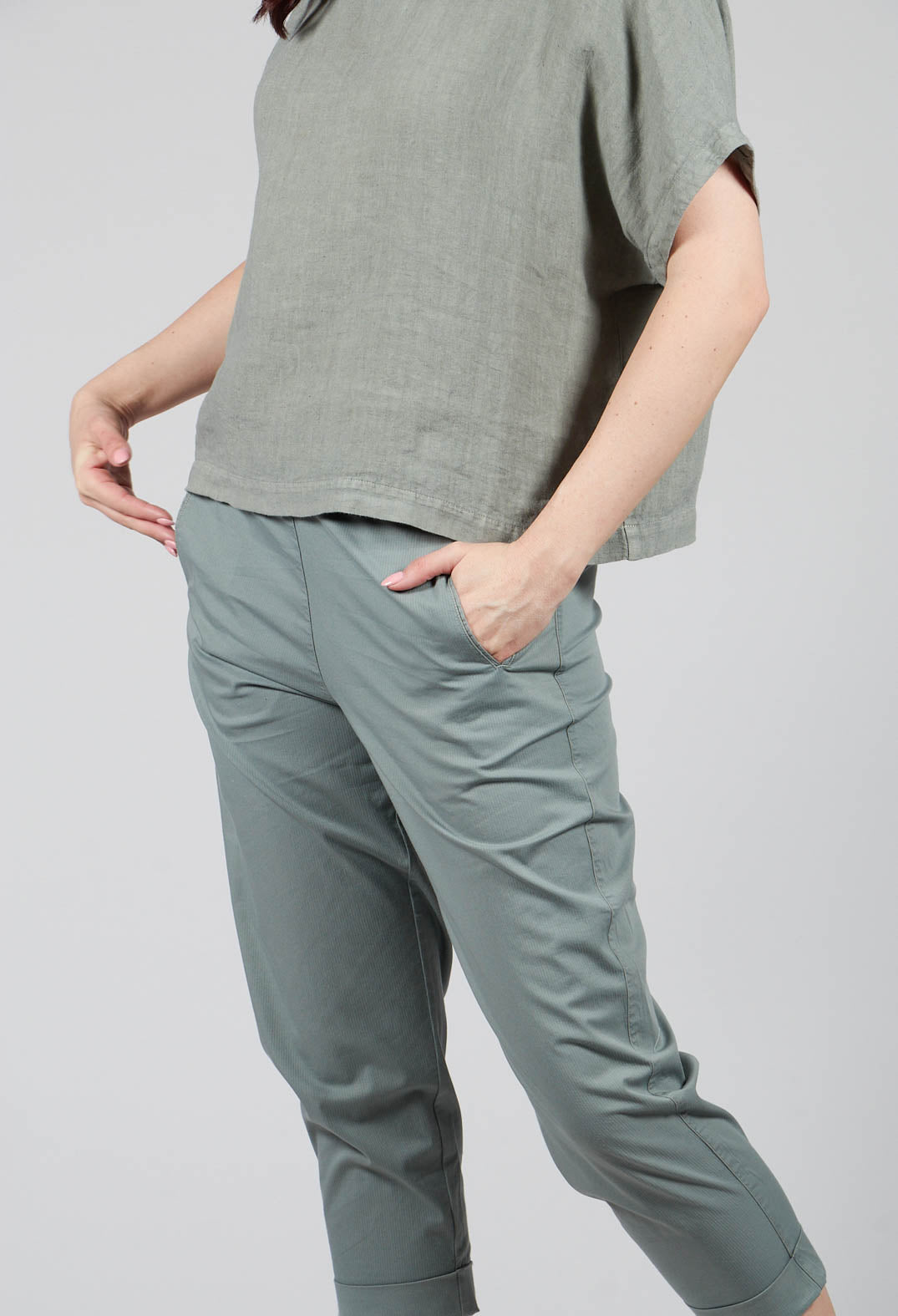 Relaxed Geisha Trousers in Eucalyptus