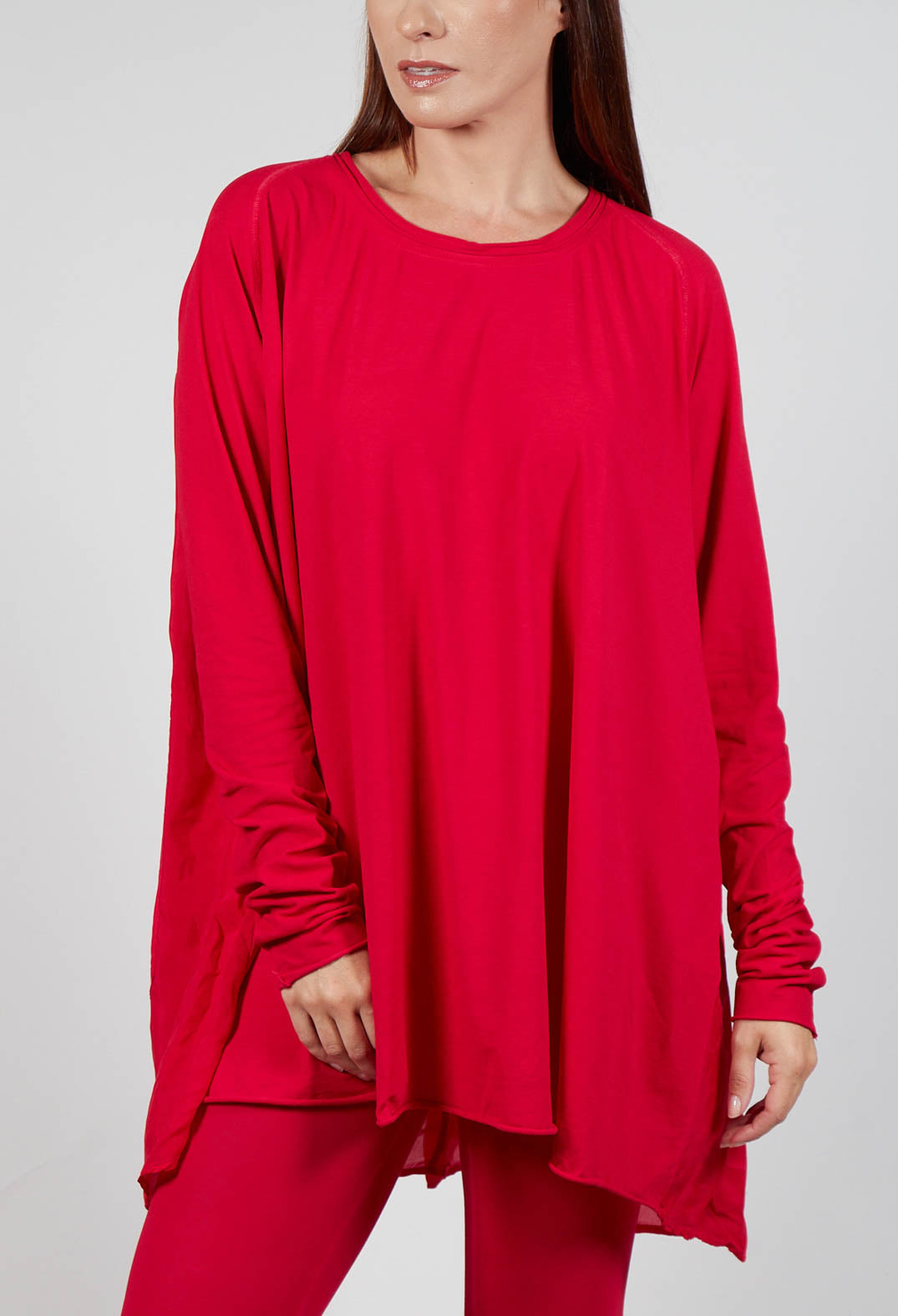 Relaxed Jersey Top in Cardinal Cloud