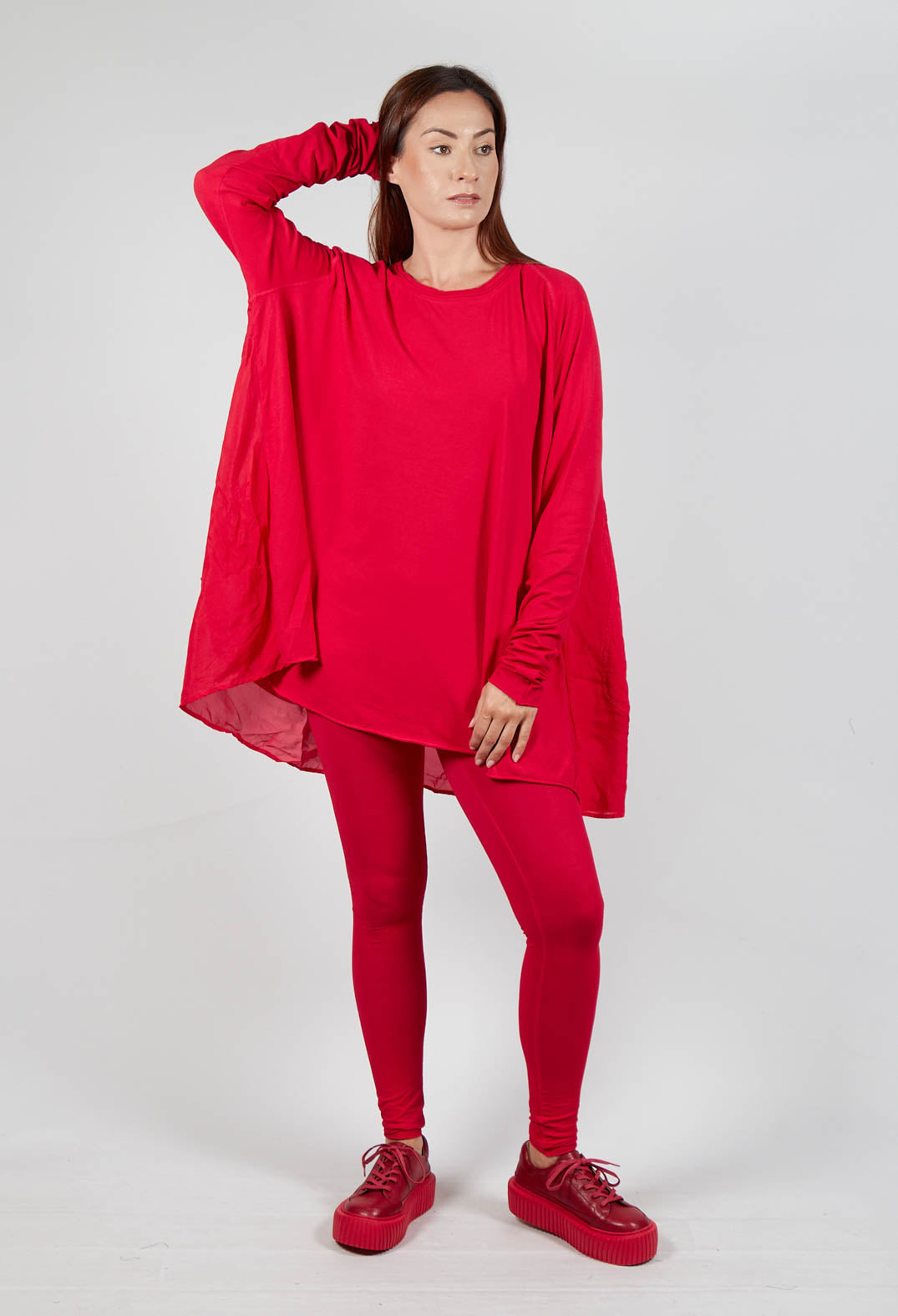 Relaxed Jersey Top in Cardinal Cloud