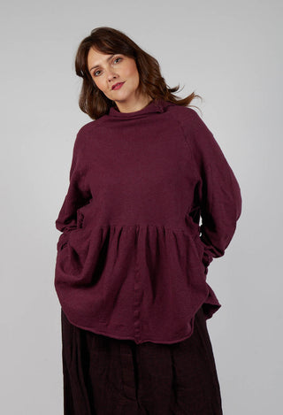 Relaxed Pleat Jumper in Merlot