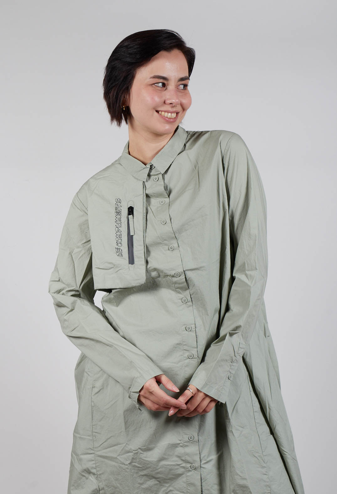 Relaxed Shirt Dress in Defender Print