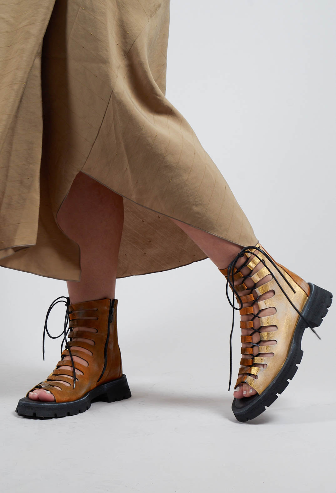Reni Boot Style Sandals in Yellow