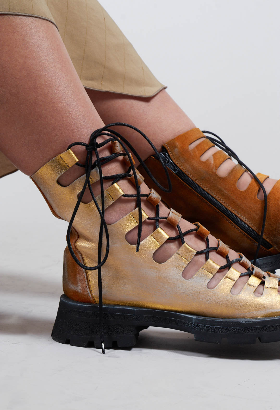 Reni Boot Style Sandals in Yellow