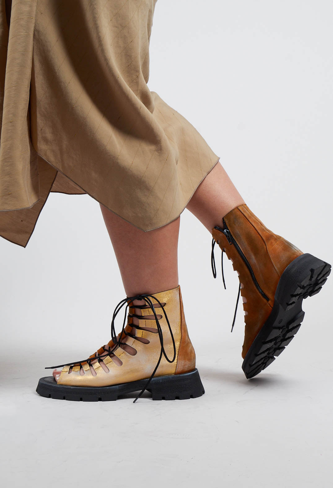 Reni Boot Style Sandals in Yellow